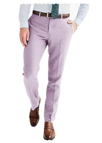 Mens Linen Dress Pants Beach Men Pants Lightweight Mens Chino Pants Business Party Wedding