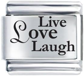 Live Love Laugh Laser Etched Italian Charm