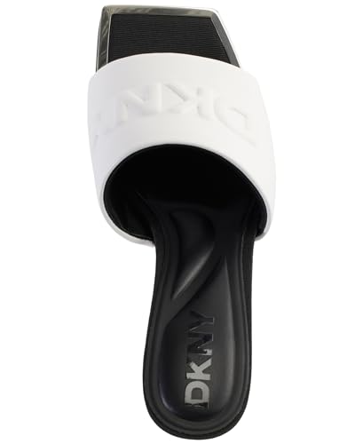 Image of DKNY Women's Keke Square Toe Heeeld Sandal Mule With Logo | Party Sandals