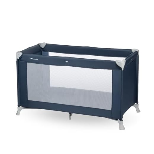 Bebeconfort Soft Dreams, Reisbedje Baby, 0 - 3 jaar (0 - 15 kg), Lichtgewicht Campingbedje, Matras van Houtvezel en Schuim (60 x 120 cm), Draagtas, Compact Opvouwbaar, Navy Blue