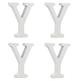 4 Pcs Wood Letter Tiles, DIY Wood Gift Decoration, White Wood Letter for Craft DIY Alphabet Hanging Wall Letters Wedding, Birthday, Party, Home (Style 16)