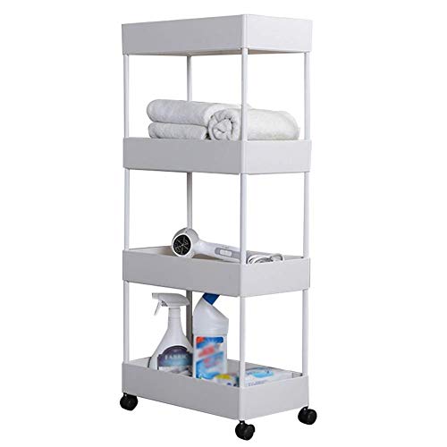 MTYLX Estante de cocina extraíble, estante de almacenamiento, ruedas giratorias, decoración para el hogar, esquina de pared, especias, más grueso baño, dormitorio, 2 colores, 23 tamaños, blanco, 39,8