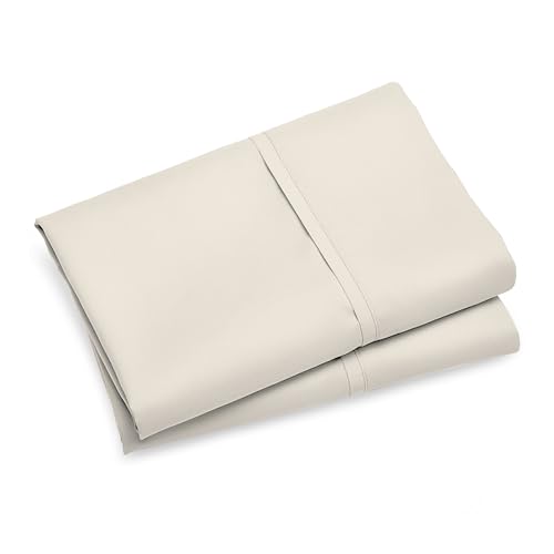 King Ecru Pillowcase Set, Organic 100% Cotton Cool & Crisp Pillowcases | Lightweight & Breathable