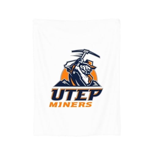 UTEP Miners Fleece Blanket Very Soft Microfiber Flannel Blanket for Couch Warm and Cozy