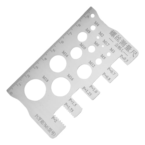 Misuratore di Filettatura | Utensile in Acciaio Inossidabile per Identificazione | Righello Per Misurazione Del Passo - Per L'Industria Dei Bulloni E E Per Le Riparazioni Domestiche