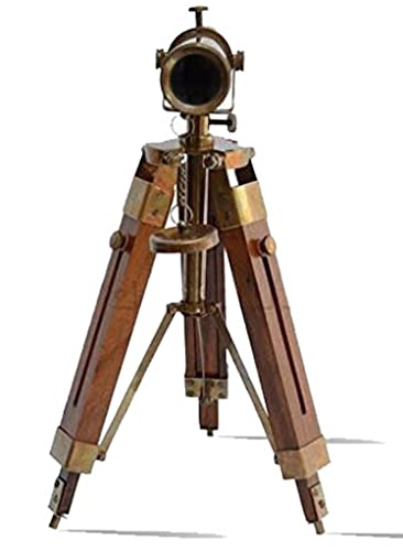 Nautical Brass Antique Telescope Spyglass With Wooden Stand Home Decor Gift Rustic Vintage Home Decor Gifts #TOP4