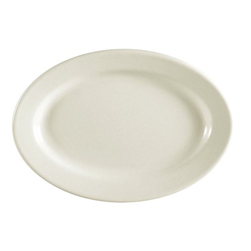 CAC China 1 / 9-3/8" x 6-1/4" x 3/4" High / American White Platters