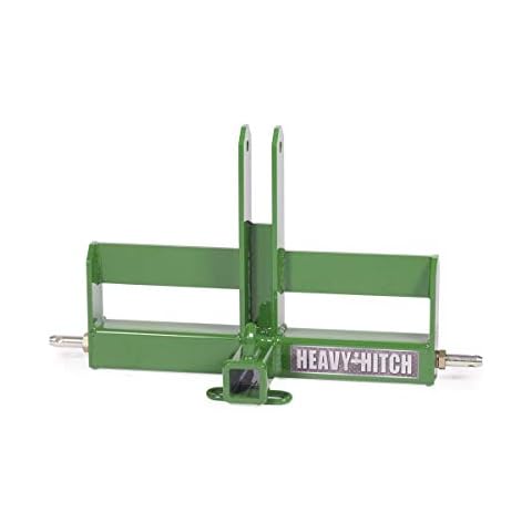 Category 1, 3 Point Hitch Receiver Drawbar with Suitcase Weight Bracket - Super Duty, Green Cover