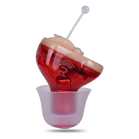 Hearing Amplifier Seniors Adults Noise-Cancelling - Personal Sound Voice Amplifier, Magic Ear As Seen on TV Digital Inner-Ea Elderly Listening Assistance Hearing Aid Cleaning Tools Included(Red) Cover