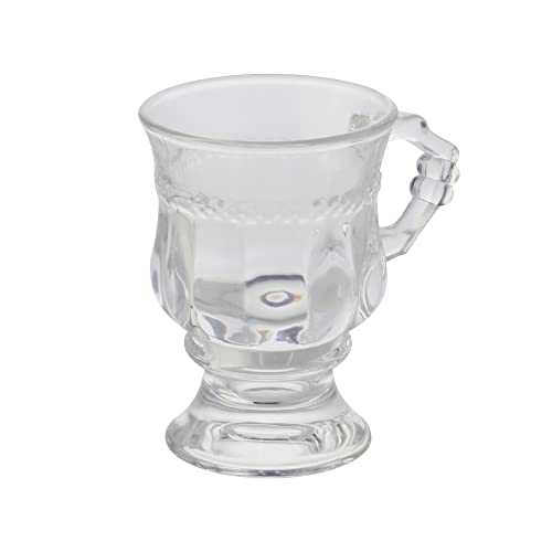 Taça de Cappuccino de Cristal com Alça e Pé Diamante 142ml - Lyor