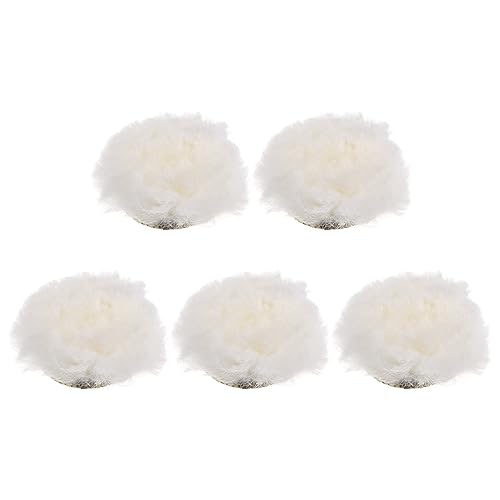 Image of HARFINGTON 5pcs Wool Buffing Pads, 2 inch Wool Polishing Pad Soft Buffing Pads Polishing Wheel with Hook and Loop Polishing, Buffing and Cutting for Car, Furniture