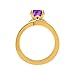 IRA FASHION EMPIRE Bridal Ring Sets chevron Wedding Band Princess Purple Amethyst Solitaire Engagement Ring Gift for Women created-amethyst 14K Yellow Gold Plated 5