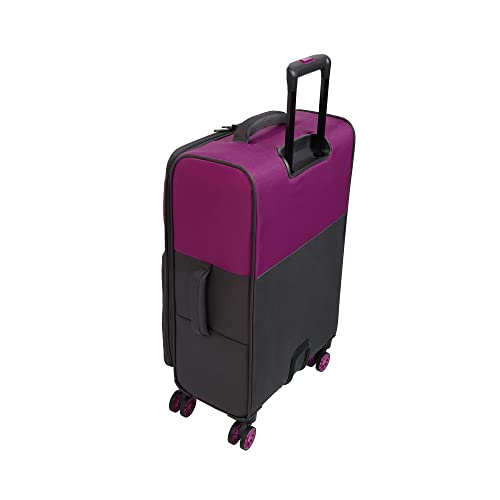 It Luggage Duo-Tone 3 Piece Softside 8 Wheel Spinner Set, Fuschia Red/Magnet, 3 Count #TOP1