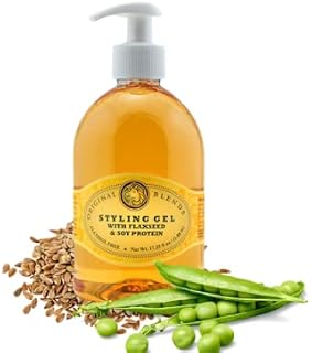 Natural Flaxseed Hair Gel for Kids & Families Alcohol-Free, Sulfate-Free, Paraben-Free, Vegan – Tames Frizz – Moisturizing & Gentle Styling Gel for Toddlers, Children & Adults (17.25oz Pump)