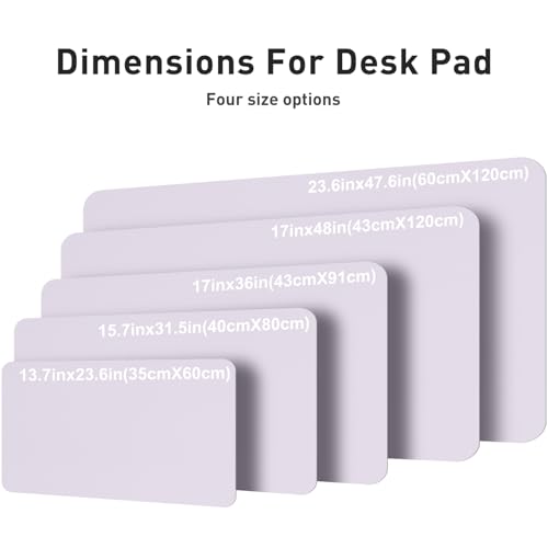 Image of Aothia Faux Leather Desk Mat - Large Mouse Pad, Non-Slip PU Leather Blotter, Waterproof Writing Surface for Office and Home (Soft Lavender, 47.2 inch x 23.6 inch)