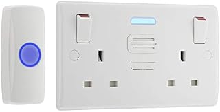 BG Electrical 821-01 Single Pole Single Switch Power Socket, White Moulded, 13 Amp