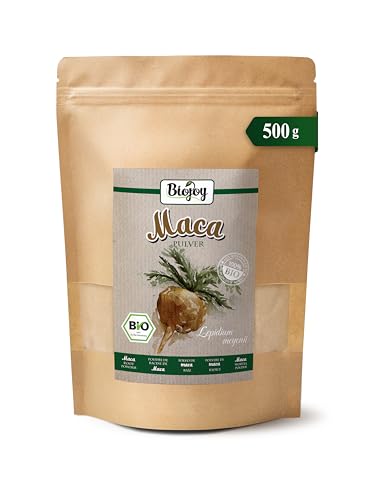 Biojoy Maca Peruana en Polvo Ecológica (500 g), Raíz de Maca molida (Lepidium meyenii)