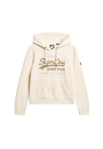 Superdry Damen Verziertes Hoodie mit Vintage-Logo und Grafikprint Creme 38