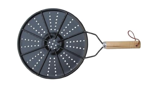 Image of Olrada Iron Hot Roast Tawa Roasting Tawa Roaster Grill Tandoor Papad Jali for Roti Fulka Baigan Bharta,Steel Gas Stove