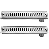 Edelstahl-Duschablauf, groß, Bodenablauf für Badezimmer, Grundwasserablauf, geruchloser Abfluss, strapazierfähig, 2 Stück