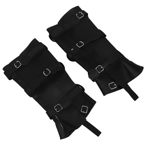 Couvre-bottes steampunk médiévales noires lot de 2 guêtres réglables renaissance 40 cm pour homme