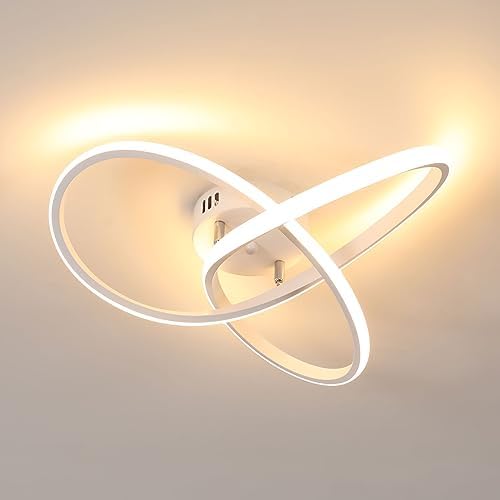 Lampada Da Soffitto Moderna A LED, 46W Plafoniera Per Camera Da Letto Dimmerabile Con Telecomando 2700k 6500k Illuminazione A Soffitto Rotonda Bianca 86809005