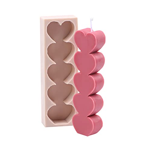 Cestony Love Heart Shape Candle Silicone Molds For Making Candle Resin Pillar Aromatherapy Candles Wax Soap Flower Specimen Clay Craft #TOP9