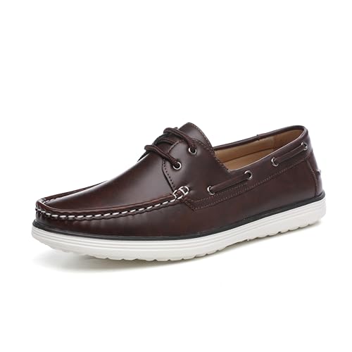 DECARSDZ Men's Lace Up Loafers Sneaker Casual Driving Shoes Classic Moccasins Men’s Shoes Black Walking Shoes