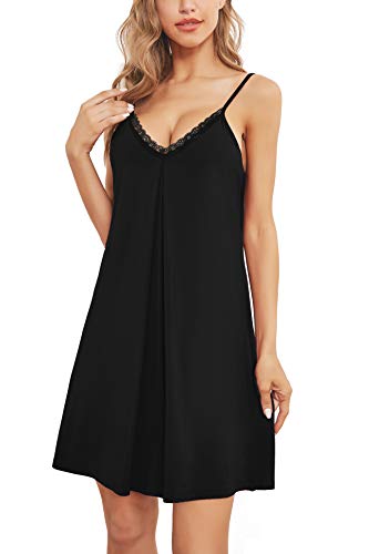 Giorzio Nuisette sexy en jersey de coton pour femme - Noir - S Cover