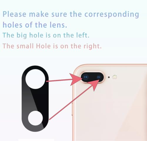 Image of 2 Packs Rear Camera Lens Glass Replacement for iPhone 7 Plus /iPhone 8 Plus Camera Glass Lens Replacement with Repair Tools Kit
