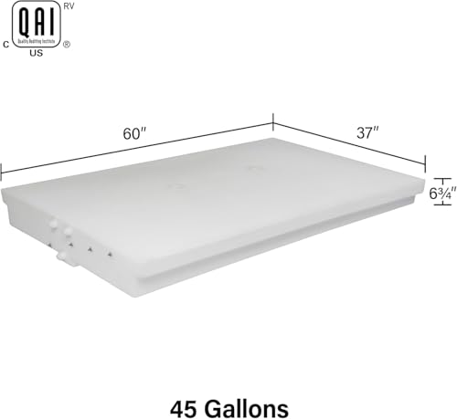 Image of 45 Gallon RV Fresh Water Tank, Potable Water Storage Tank for Drinking, Cooking, Cleaning, Showering, for Campers, Trailers, Motorhomes, RVs, Low-Profile Shape, 60 inch x 37 inch x 5.75 inch (WT-1497)