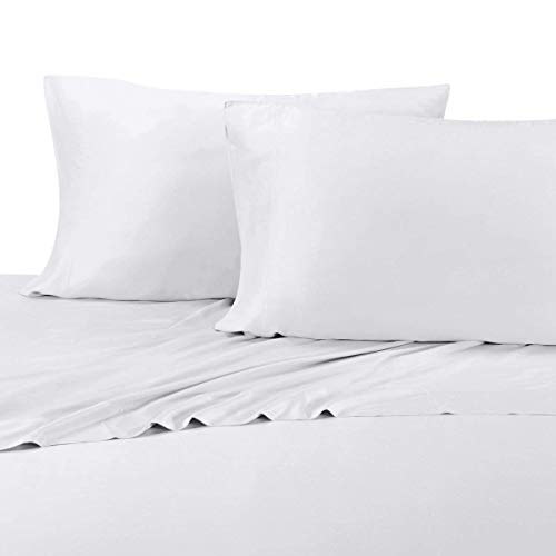 Silky-Soft Hybrid Bamboo-Cotton Twin Extra Long XL 3PC Bed Sheets Set, White