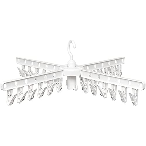 jiChenxiang Perchas Blancas, Perchas duraderas con múltiples Abrazaderas para Ropa Infantil, Perchas multifuncionales, Plegables, Ligeras y Antideslizantes.