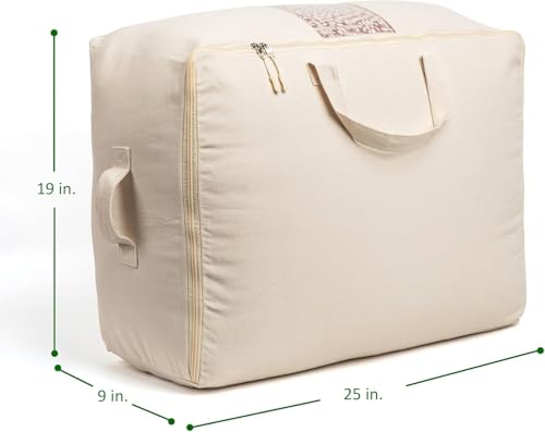 Image of Golden bird Large Canvas Comforter Storage Bags Closet Organizer for Clothes Sweater Blanket Clothes Organizer with Dual Zipper (25 inches L,19 inches H, 9 inches W) (2 PCS, large)