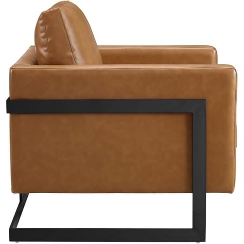Sillón Plegable Cuero Vegano Negro Marrón miniatura 5