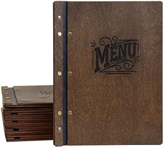 Inko Horeca - Pack of 10 pcs Wooden Menu Holder 11.8 х 9 inch - Menu Book for Restaurant - Hard Folding Menu Covers - Wooden Cafe Menu Folder Book for Bar - Bar Menu Sign (Rosewood)