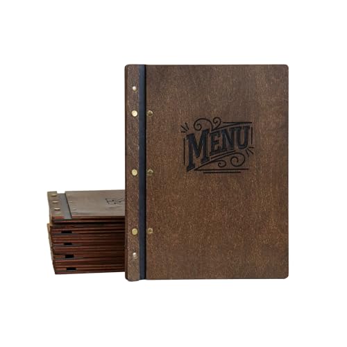 Inko Horeca - Pack of 10 pcs Wooden Menu Holder 11.8 х 9 inch - Menu Book for Restaurant - Hard Folding Menu Covers - Wooden Cafe Menu Folder Book for Bar - Bar Menu Sign (Rosewood)