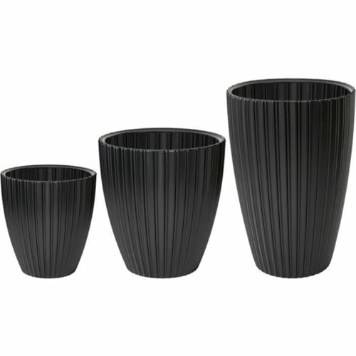 Pot Fancy Noir Polyéthylène 40x58 cm grand bac fleur extérieur