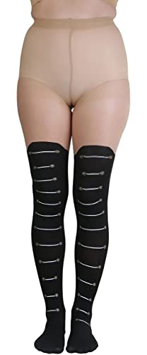 Image of ToBeInStyle Women's Full Footed Pantyhose with Thigh High Designs