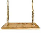 Aoneky Waterproof Wood Swing, Kids Children Tree Swing Seat, Adult Backyard Outdoor Replacement Rope Wooden Swing Set, Round 23