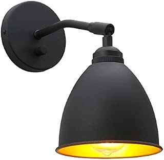 CeilSong Industrial Wall Light Vintage Adjustable Black Wall Sconce Dimmable Switched Wall Lighting Fixture E27 Rustic Loft Cafe Bar Wall Lamp Lights (CESUK0025)