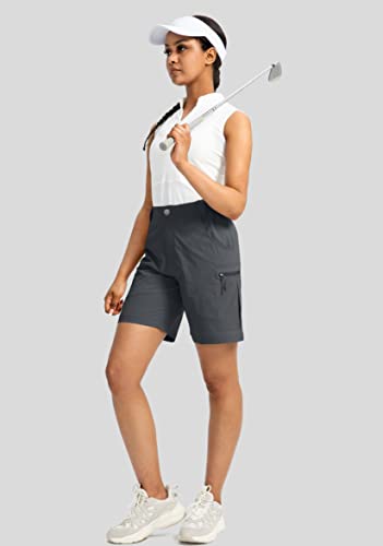 Viodia Women'S 7 Inch Hiking Cargo Shorts With Pockets Quick Dry Lightweight Shorts For Women Golf Casual Summer Shorts Steel Grey thumb #4