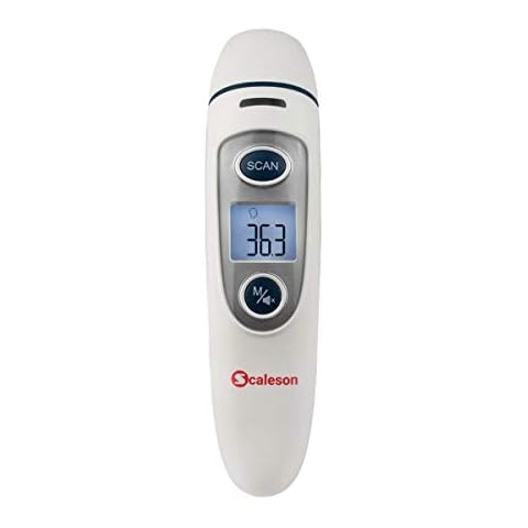 SCALESON S240 Kontaktloses infrarot Fieberthermometer/Ohrthermometer & Stirnthermometer/LCD Bildschirm/Speicherabruf/Fieberalarm Cover