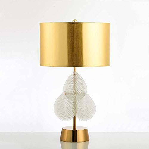 Lampe de bureau design cristal et bronze pour lire au salon