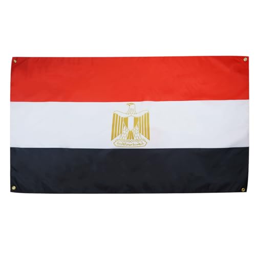 AZ FLAG Ägyptische Flagge, 150 x 90 cm, mit 4 Ösen, Ägyptischer Pavillon für Balkon oder Wand
