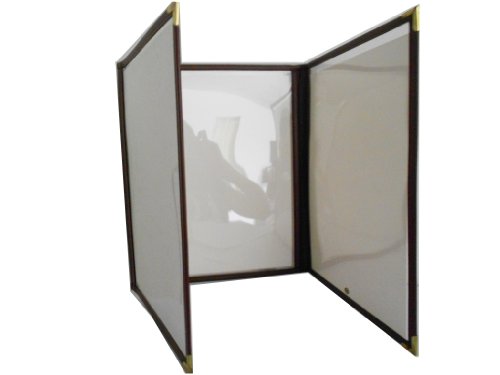 Triple Fold Menu Cover 8.5 x 11 - Vinyl Edge Trim In - Sold By Case (10 Pcs), Brown