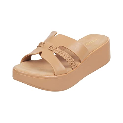 Buy Metro Women Beige Wedge Heel Sandal UK/3 EU/36 at Amazon.in