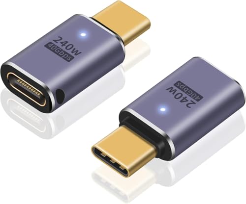 Image of ETZIN USB C Extender - 240W, 2Pack USB Type C Extension Adapter, 40Gbps Type C Male to Female Adapter USB C 3.2 PD 100W Type C Extender Support USB4 3 /4 Pack of 2