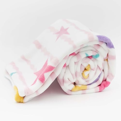 Image of Flannel Toddler Blanket - 50 inchx40 inch Soft Kids Throw for Boys & Girls - Perfect for Naptime, Travel & Bedding (Waving Star)