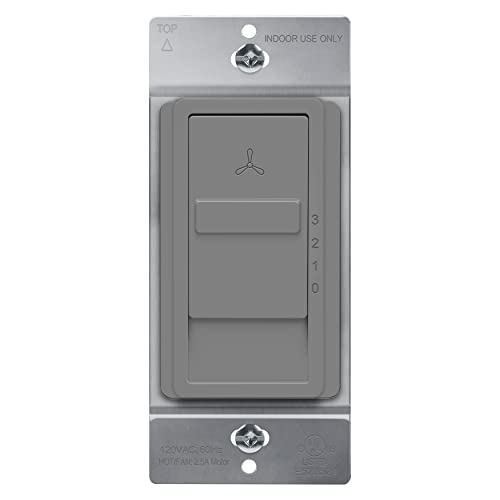 TOPGREENER 3-Speed Ceiling Fan Control Switch, Single Pole, 2.5A, Gray